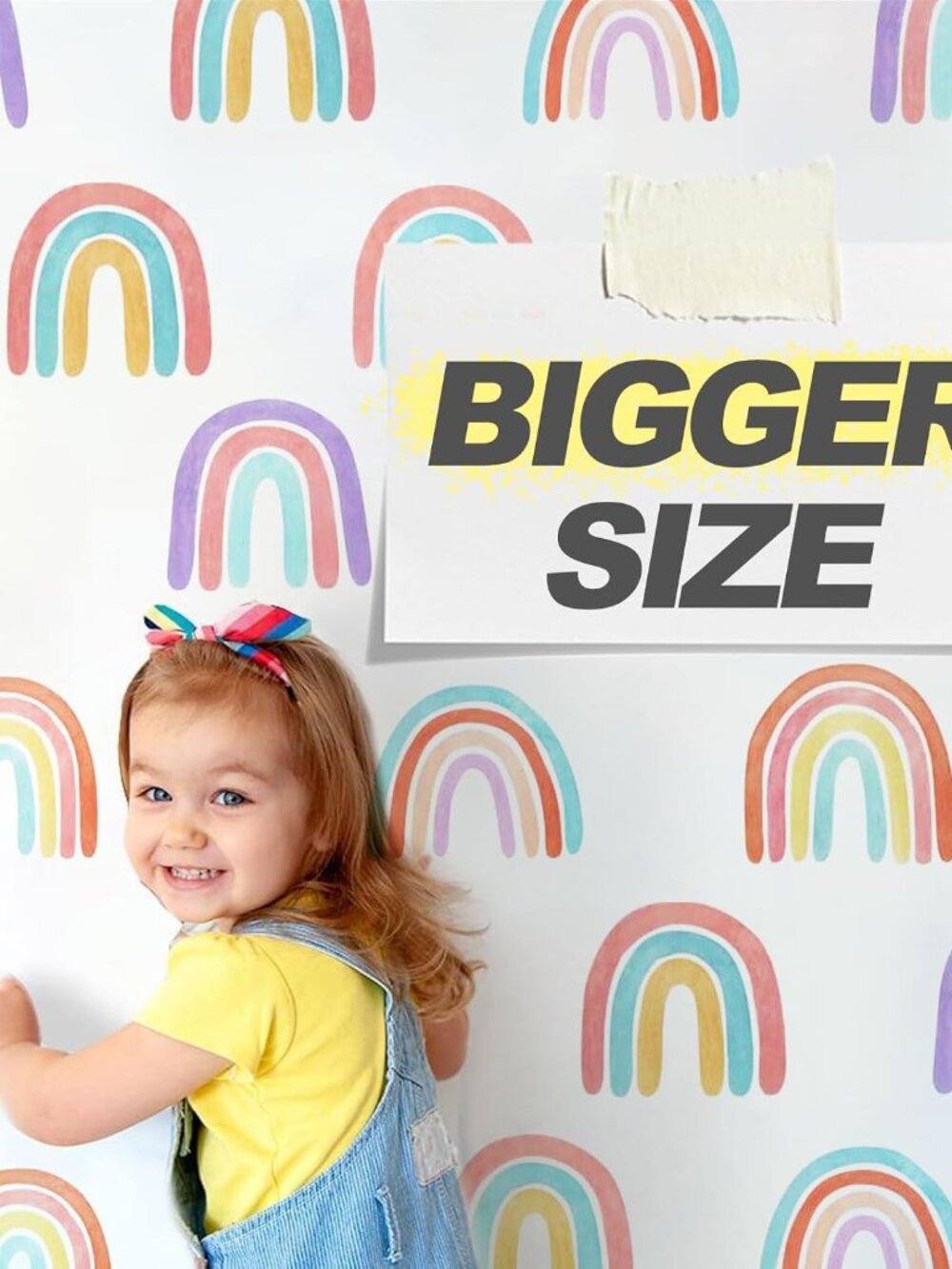 Pastel Rainbow Wall Decals for Playroom & Nursery, Peel and Stick